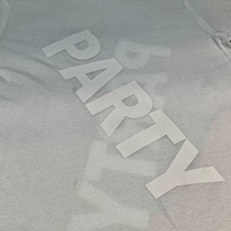 Party in the Front, Party in the Back | White on White T shirt